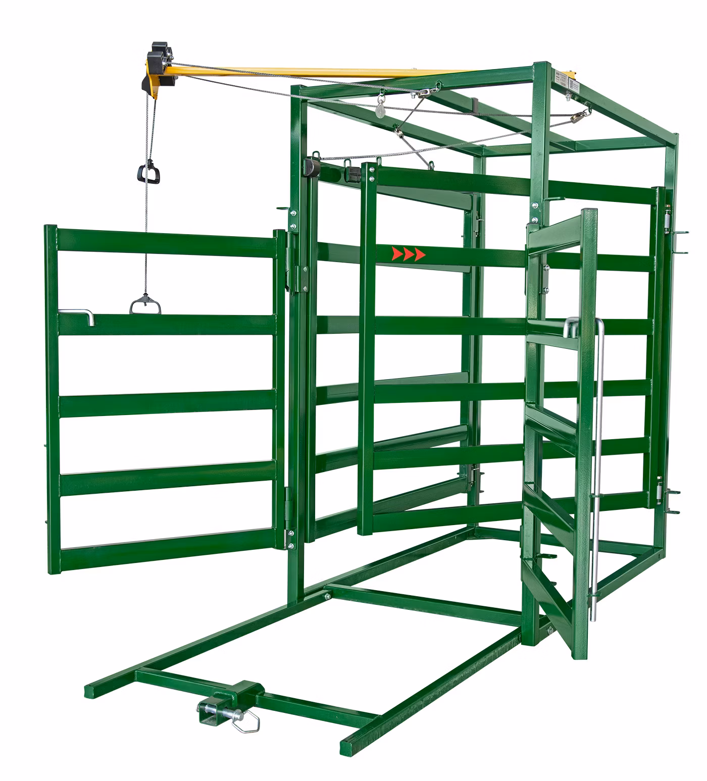Front view of post chute draft module with connecting doors and right sort gate open