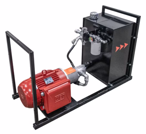 Hydraulic power pack 7.5 HP single-phase unit to power cattle chute