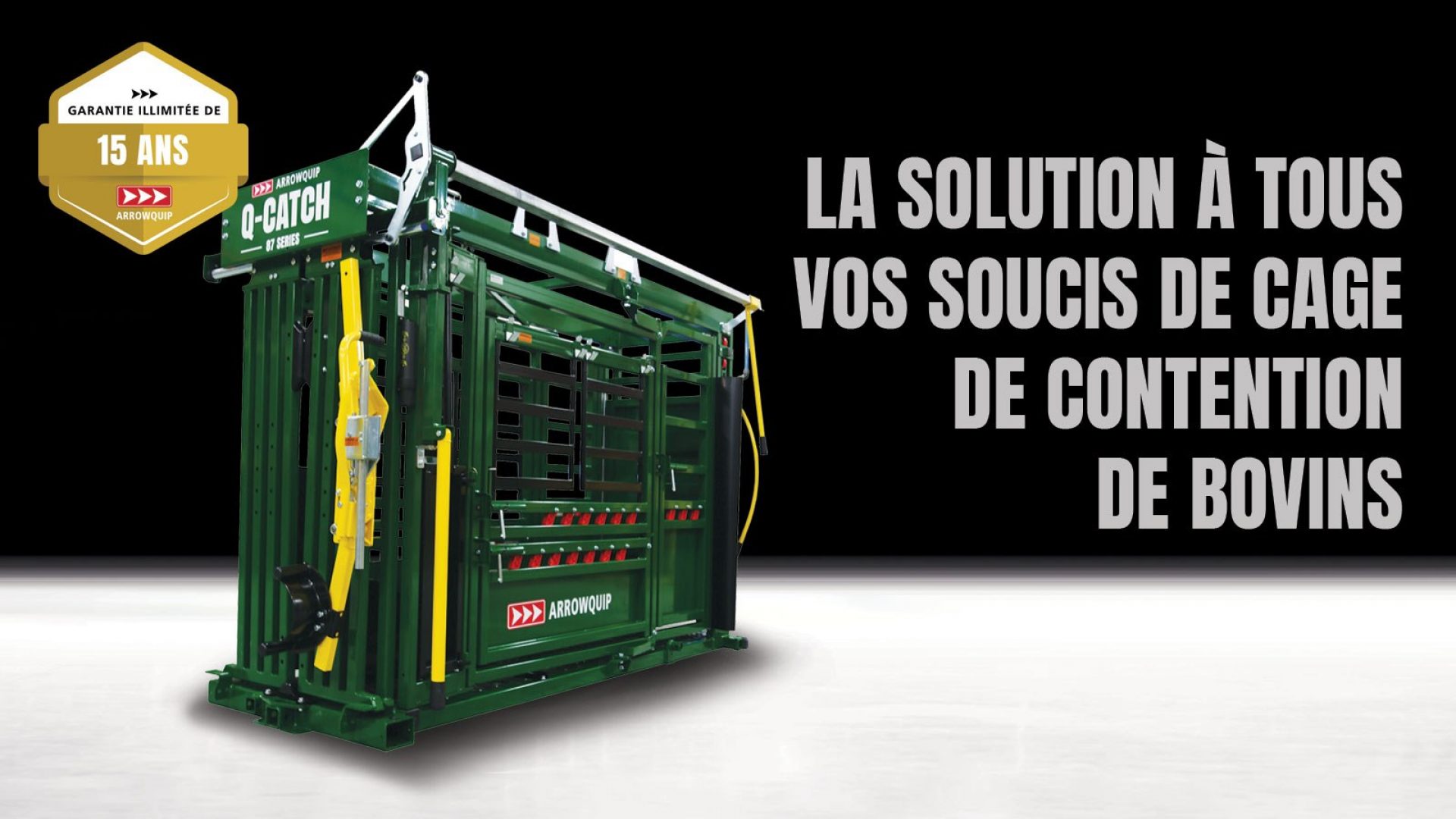 Cage de contention pour bovins à parois autoserrantes de la série Q-Catch 87 par Arrowquip