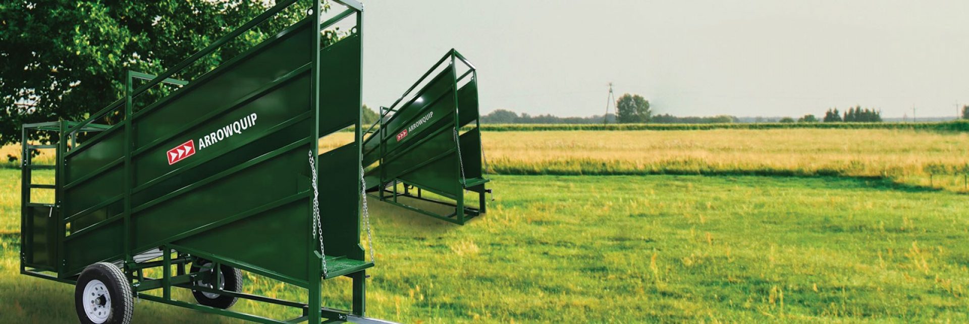 Stationary and Portable Cattle Loading Chutes in pasture