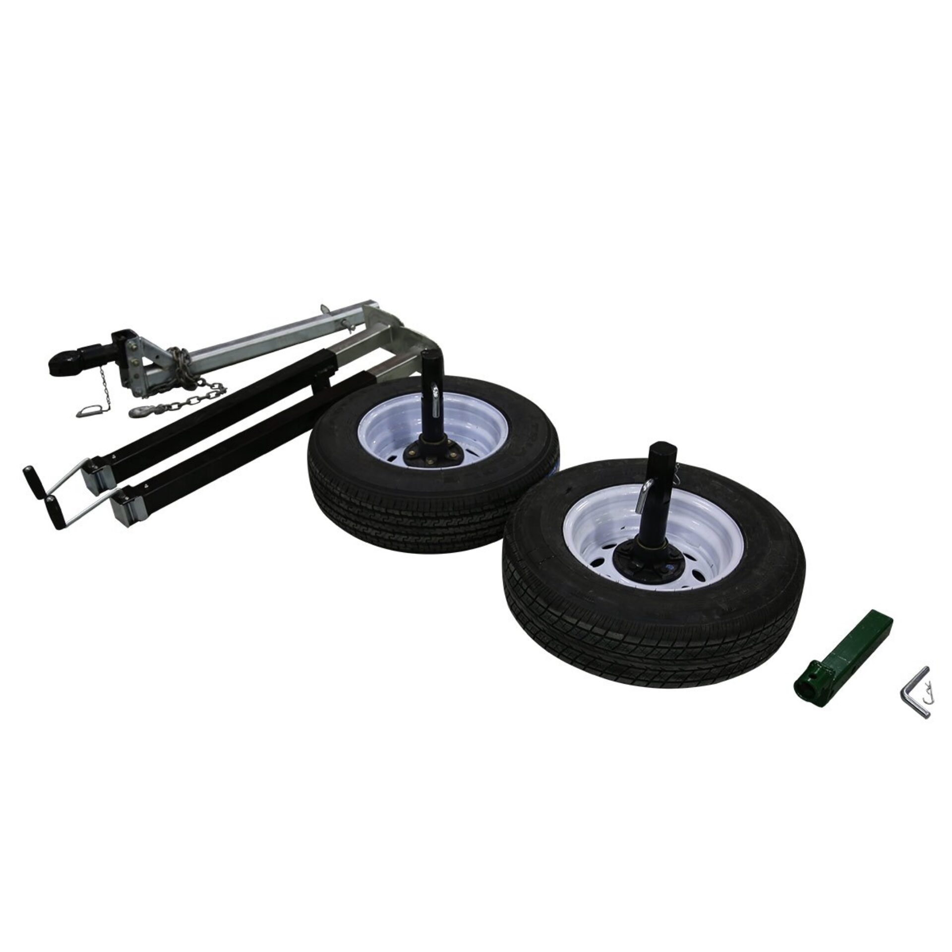 Portable cattle chute wheel kit components