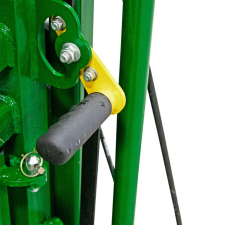 Emergancy side exit handle on the Powerlock 108 portable chute alley and tub
