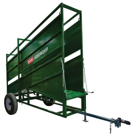 Side view of portable cattle loading chute by Arrowquip