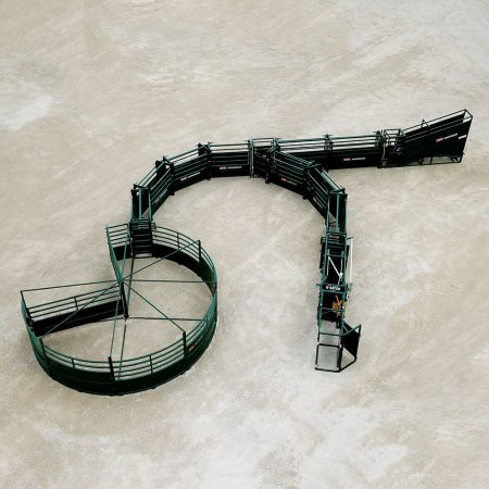 S-Flow Cattle Handling System 180 degree curve with load out