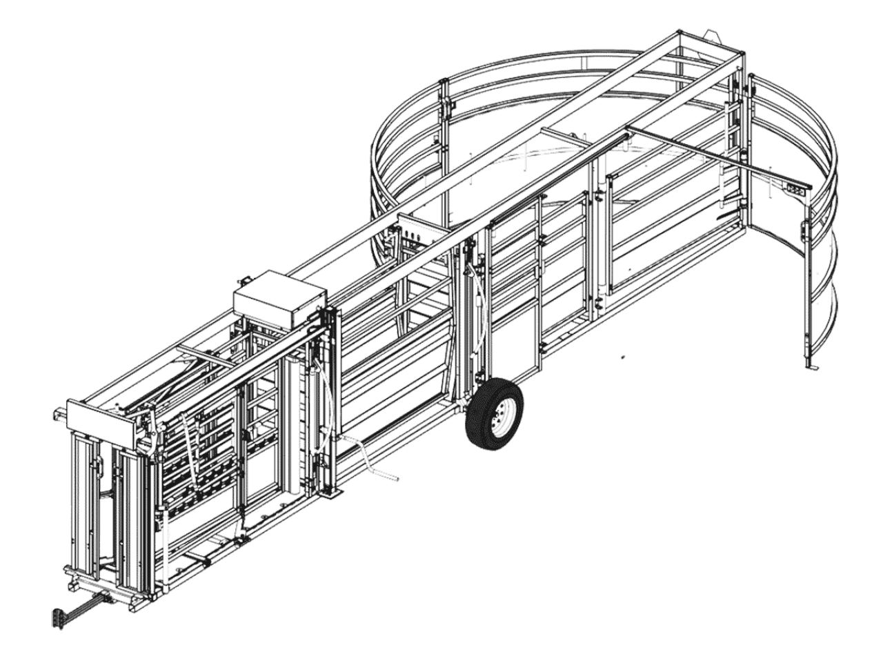 Portable Cattle Chute, Alley & Tub CAD Drawing