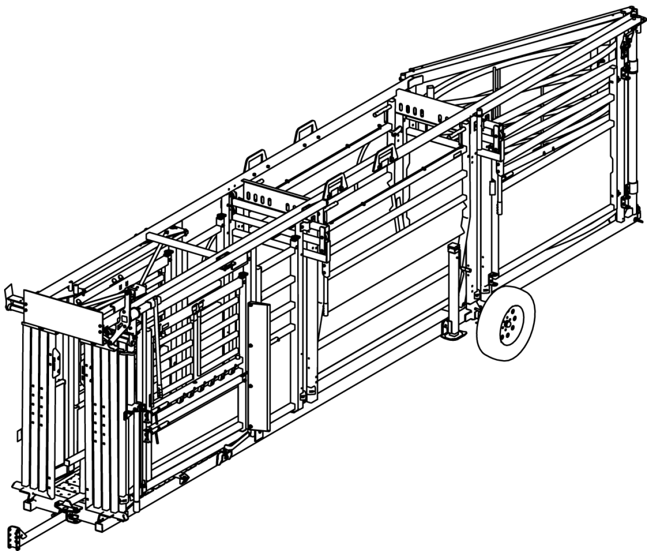 CAD image of 7408 portable cattle handling system