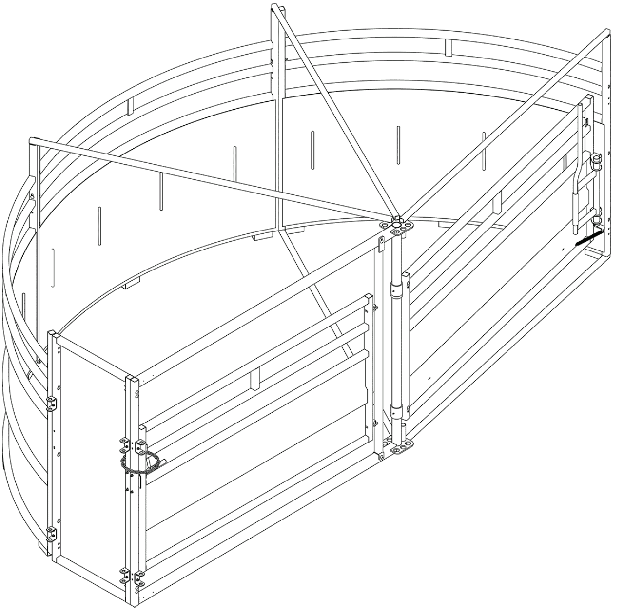 Drawing of a cattle forcing pen by Arrowquip