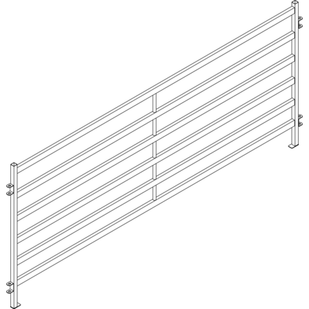 CAD Drawing of 14 ft Heavy Duty Cattle Panel