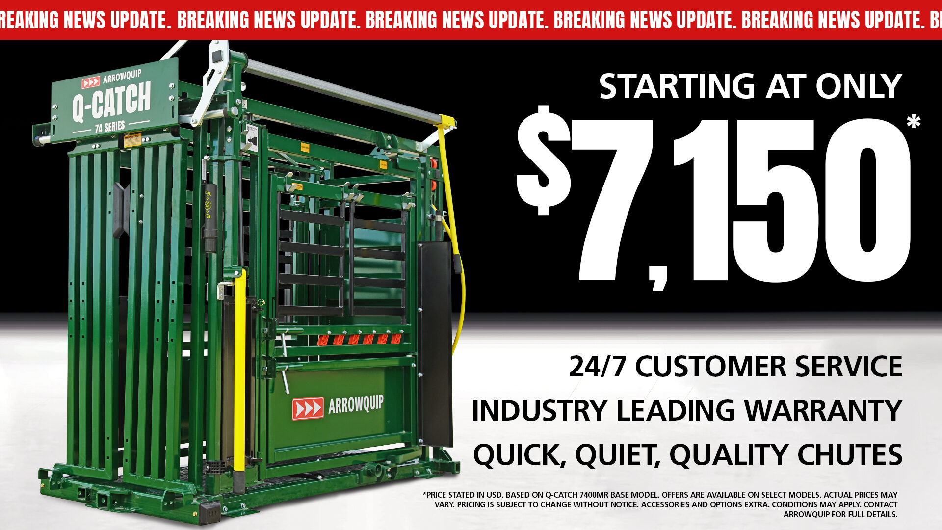 Q-Catch Series squeeze chute limited time price starting at $7,150 USD main image